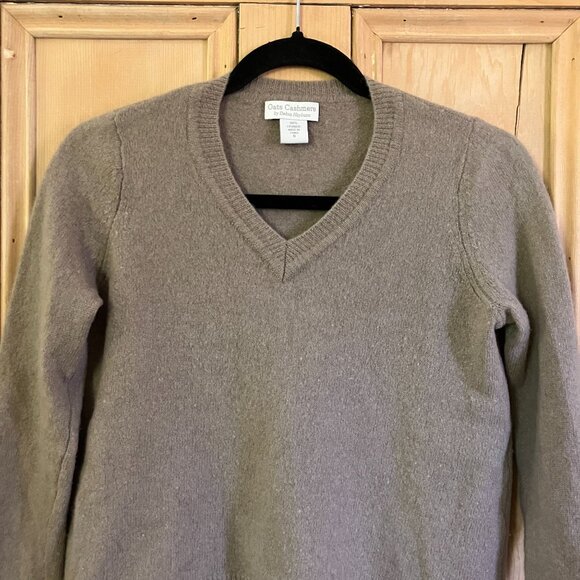 Oats Cashmere Womens 100% Cashmere Debra Hayburn Boxy Sweater Small Beige FA EXC - Picture 2 of 9